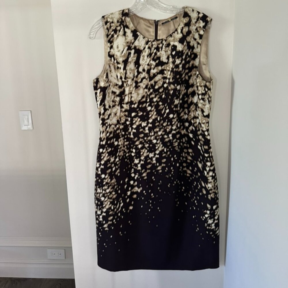 Elie Tahari Sleeveless Satin Gradient Pattern Cocktail Dress